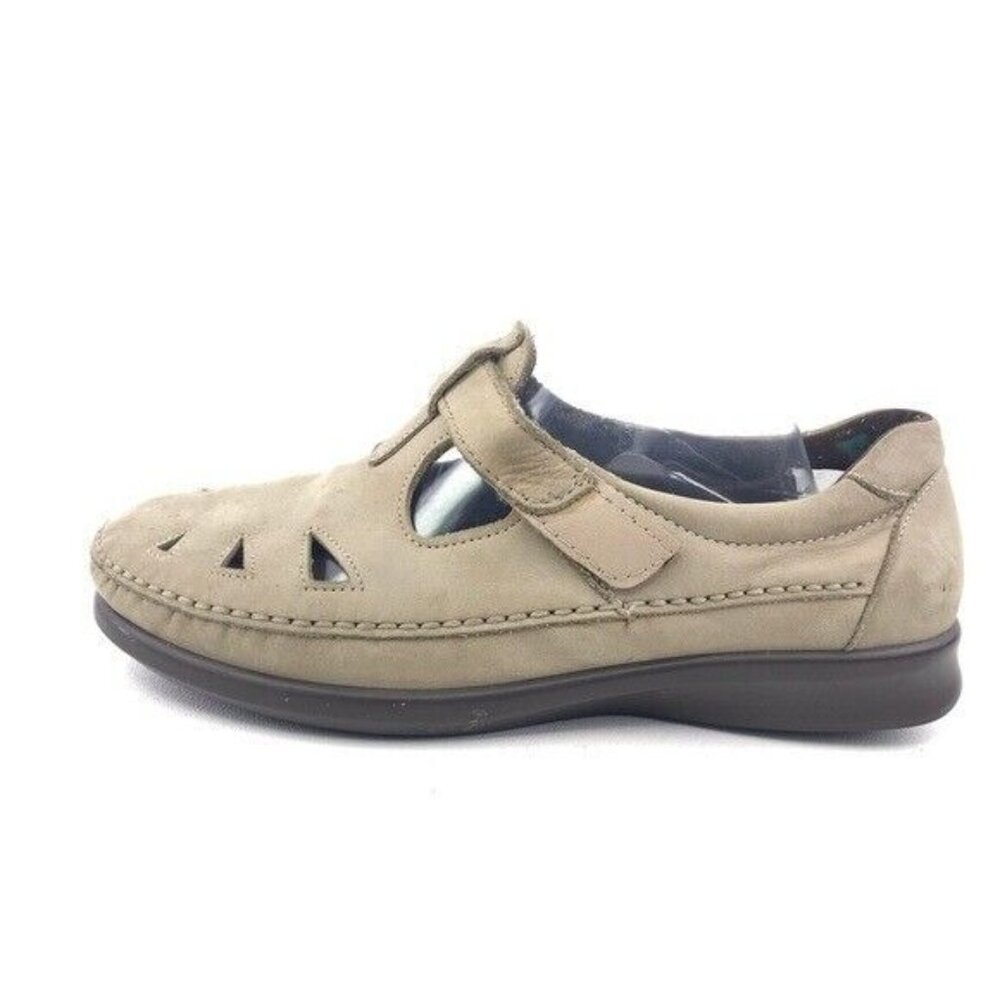 SAS Roamer Beige Leather Moccasin Sandals 10 W